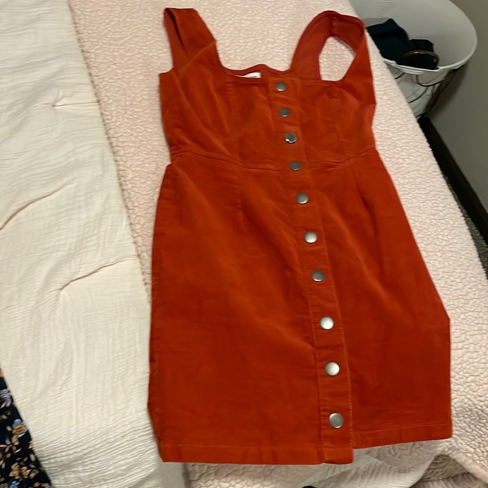 Burnt orange urban outfitters corduroy mini dress